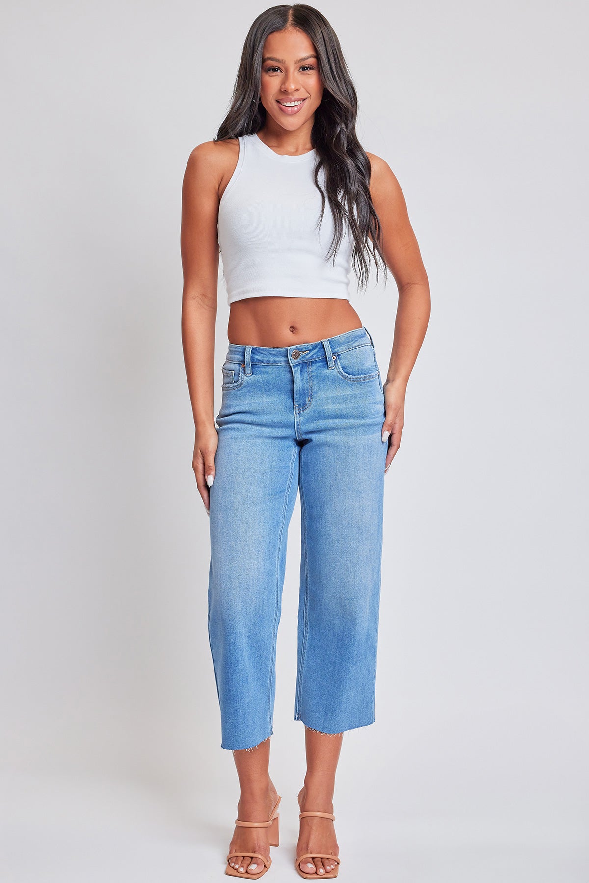 Junior Mid Rise Cropped Wide Leg Jeans, Pack of 12