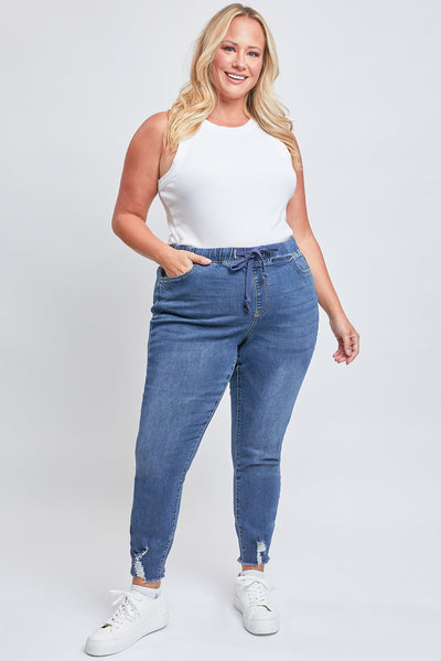 Missy Plus Size High-Rise Denim Ankle Jogger, Pack of 6