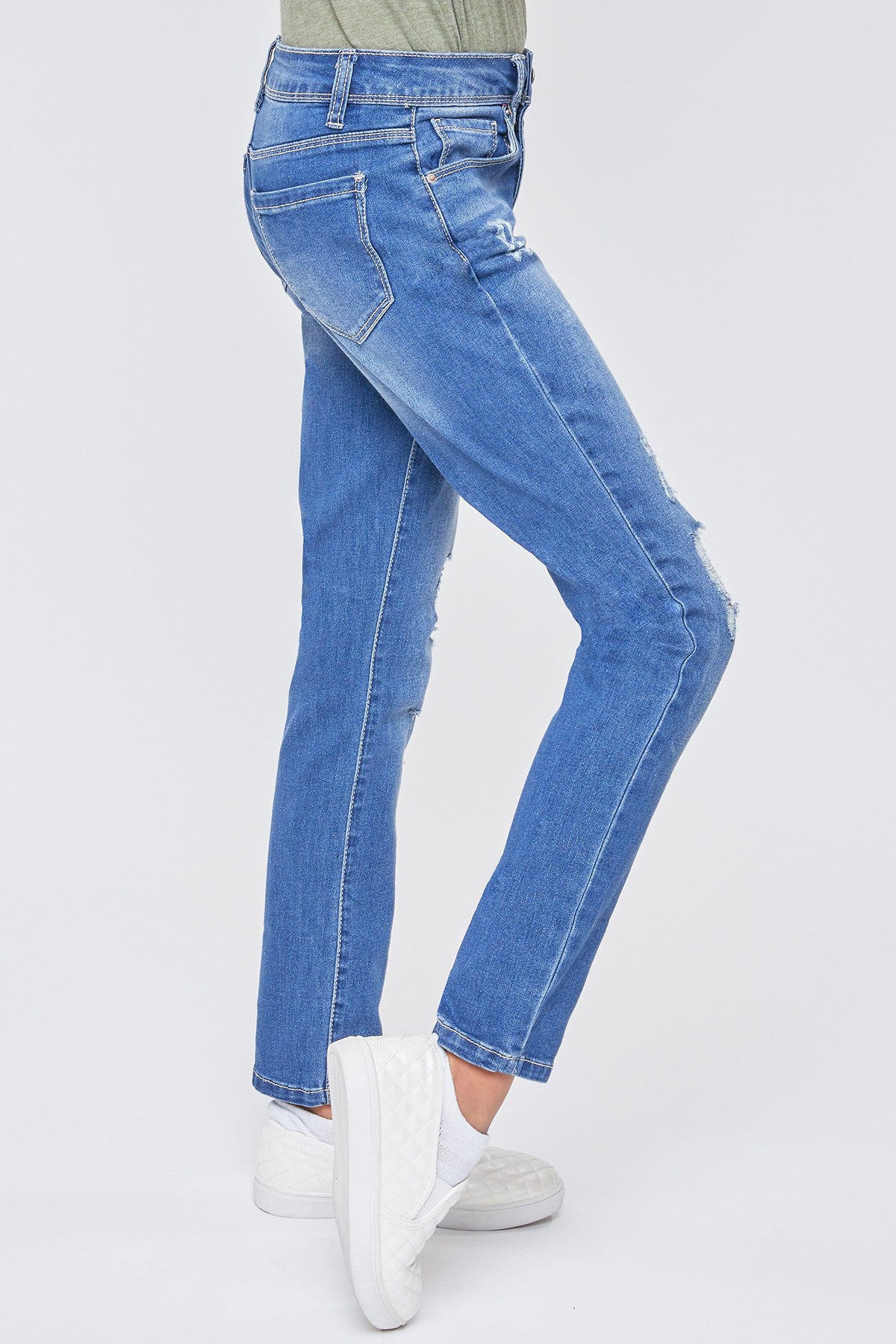 Girls Exposed Buttons High Rise Skinny Jean, Pack of 12