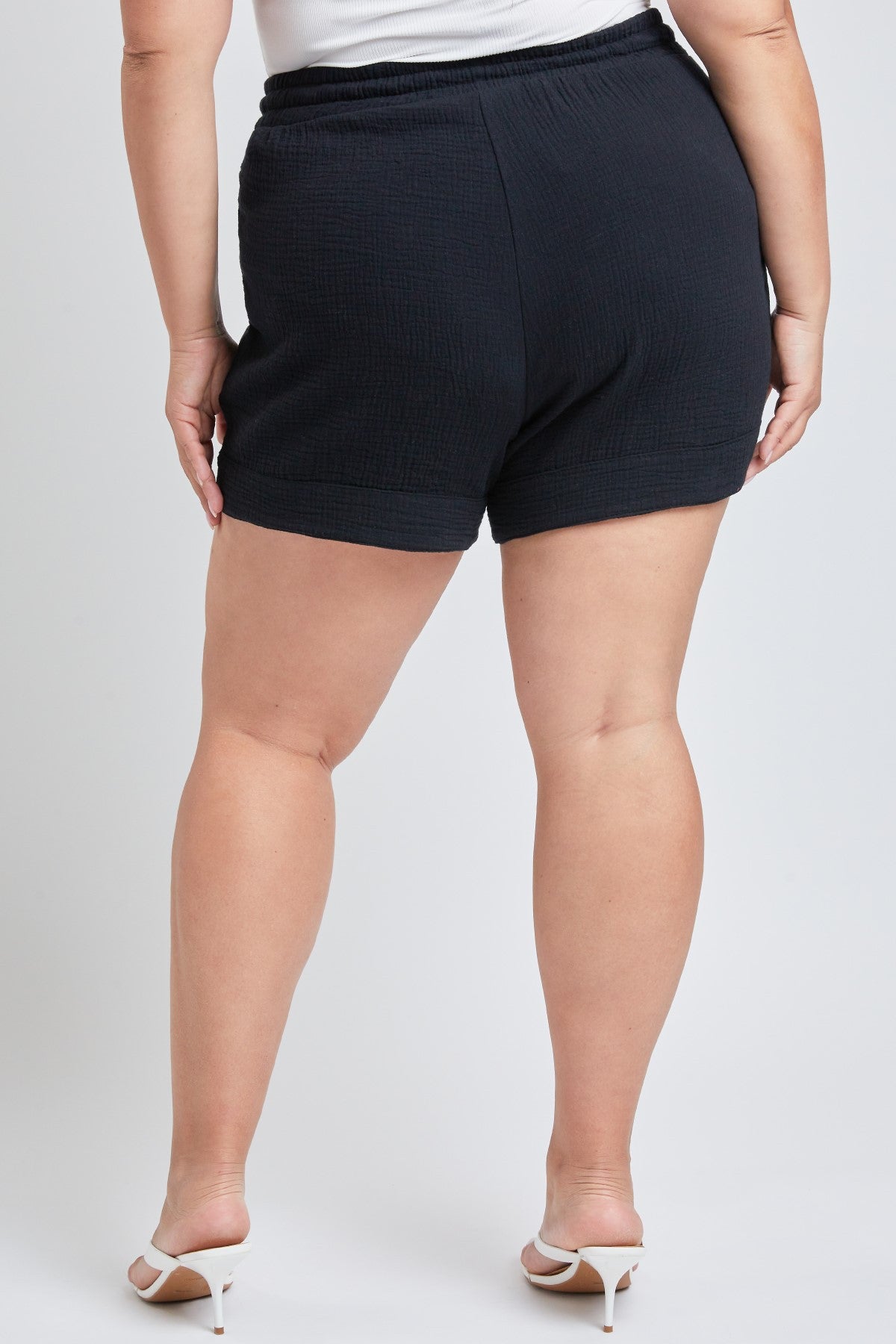 Plus Size Double Gauze Shorts With Banded Hem And Porkchop Pockets Pack Of 6