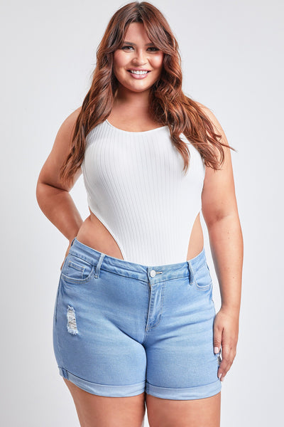 Junior Plus Curvy Fit Ultra High Rise Cuffed Short, Pack of 6