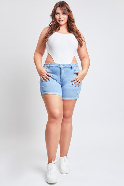 Junior Plus Curvy Fit Ultra High Rise Cuffed Short, Pack of 6