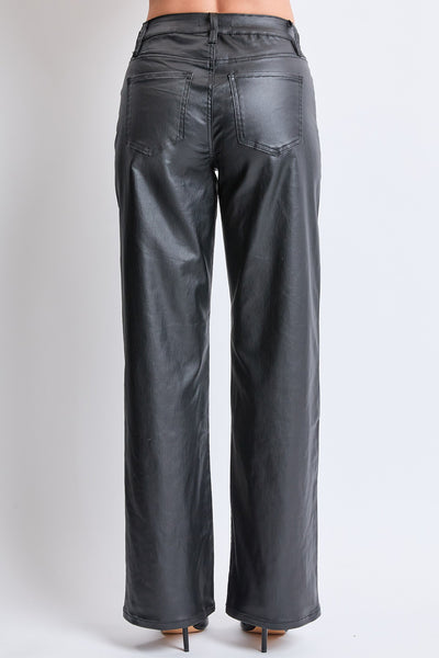 Junior High Rise Straight Leg Faux Leather Pants, Pack of 12