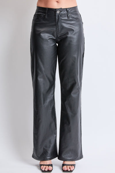 Junior High Rise Straight Leg Faux Leather Pants, Pack of 12