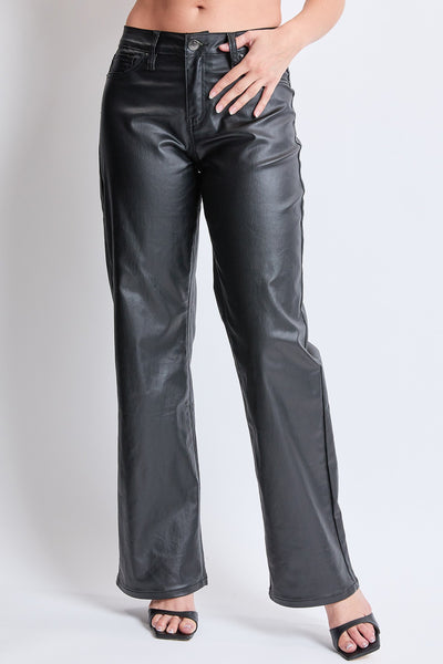 Junior High Rise Straight Leg Faux Leather Pants, Pack of 12