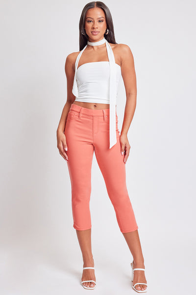 Hyperstretch Pull On Capri With Side Slit, pack of 6