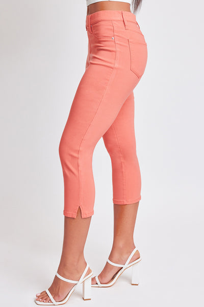 Hyperstretch Pull On Capri With Side Slit, pack of 6