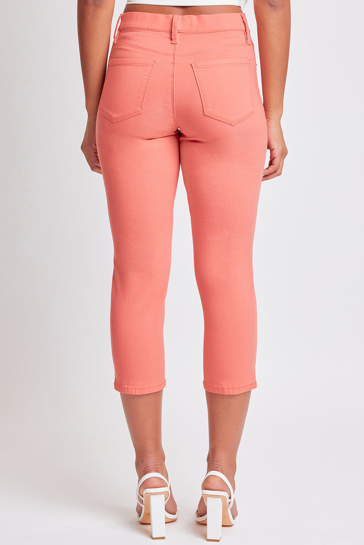 パンツ [COSMOSS] FRILL CAPRI PANTS Terra & Sky Plus Size Pull On French Terry Cloth Capris with
