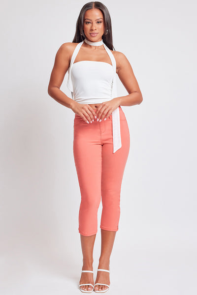 Hyperstretch Pull On Capri With Side Slit, pack of 6
