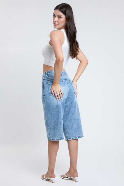 Mid Rise Relaxed Fit Rigid  Wide Leg Jorts, Pack of 12