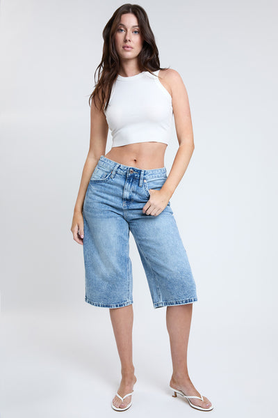 Mid Rise Relaxed Fit Rigid  Wide Leg Jorts, Pack of 12