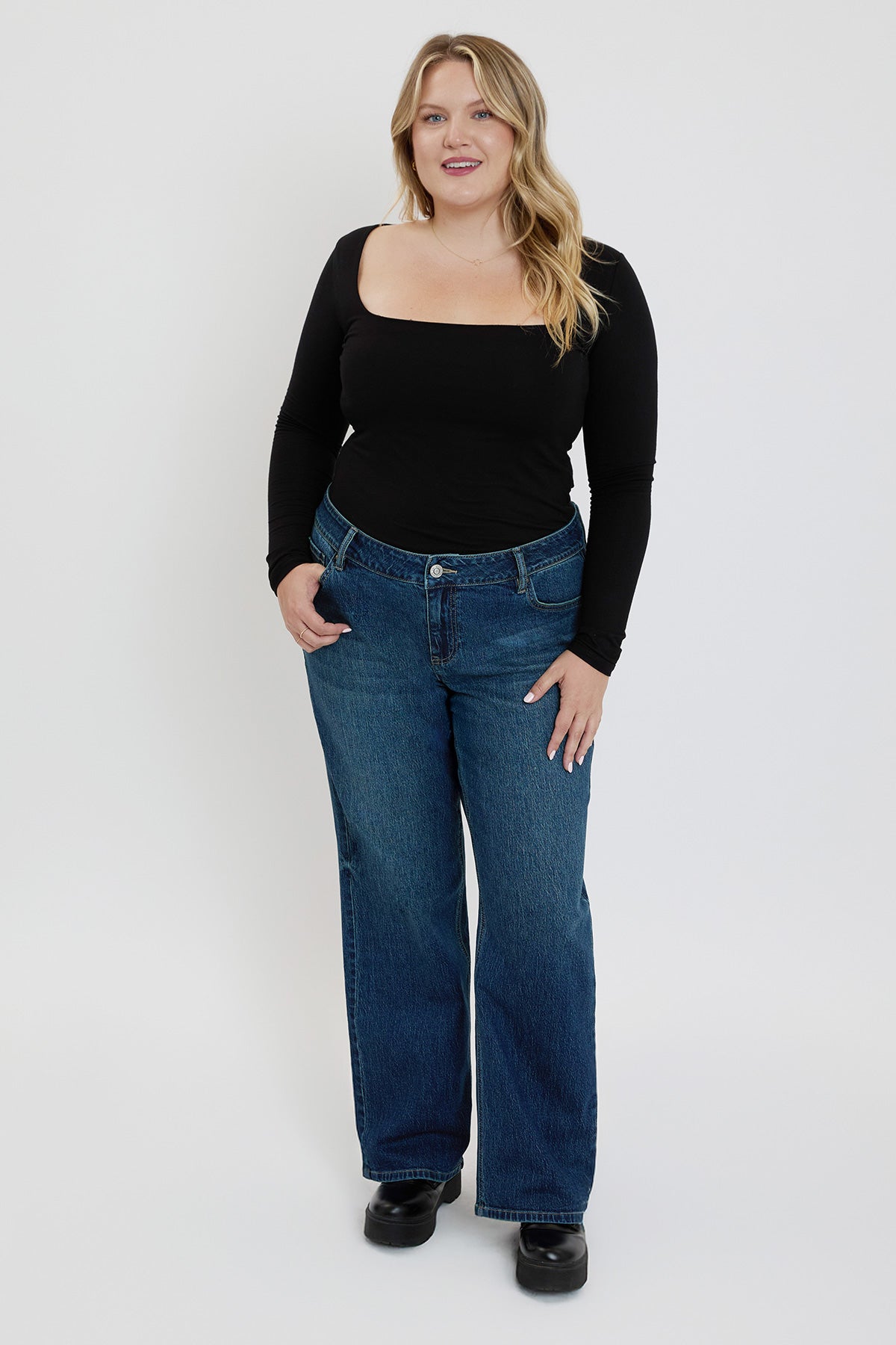 Plus Brittany Low Rise Wide Leg Jeans, Pack of 6
