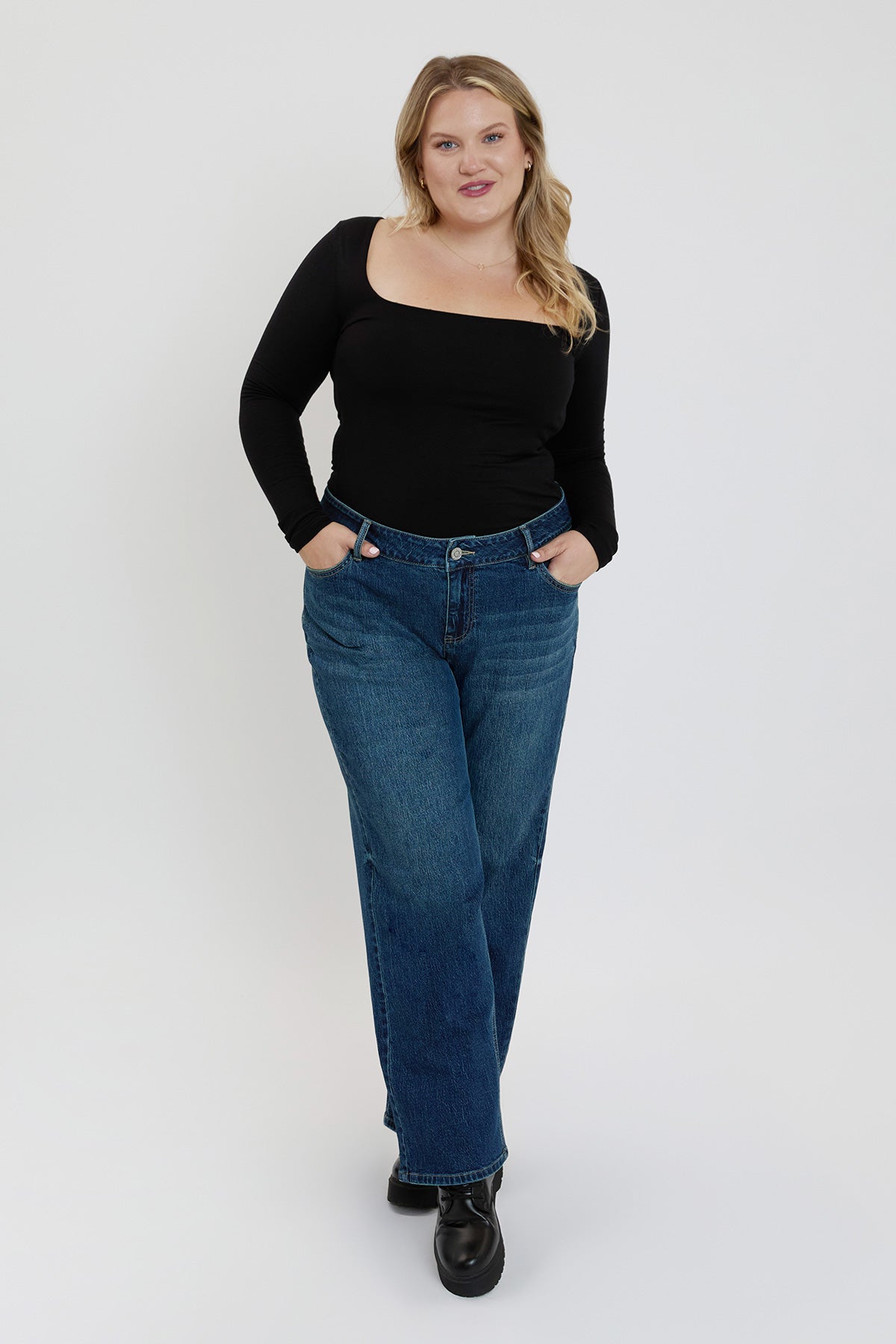 Plus Brittany Low Rise Wide Leg Jeans, Pack of 6