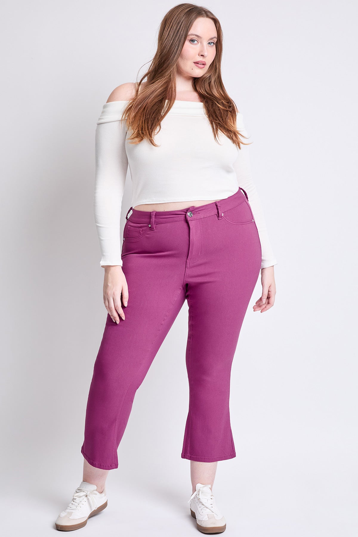 Plus Hyperstretch Cropped Kick Flare Pants, Pack of 6