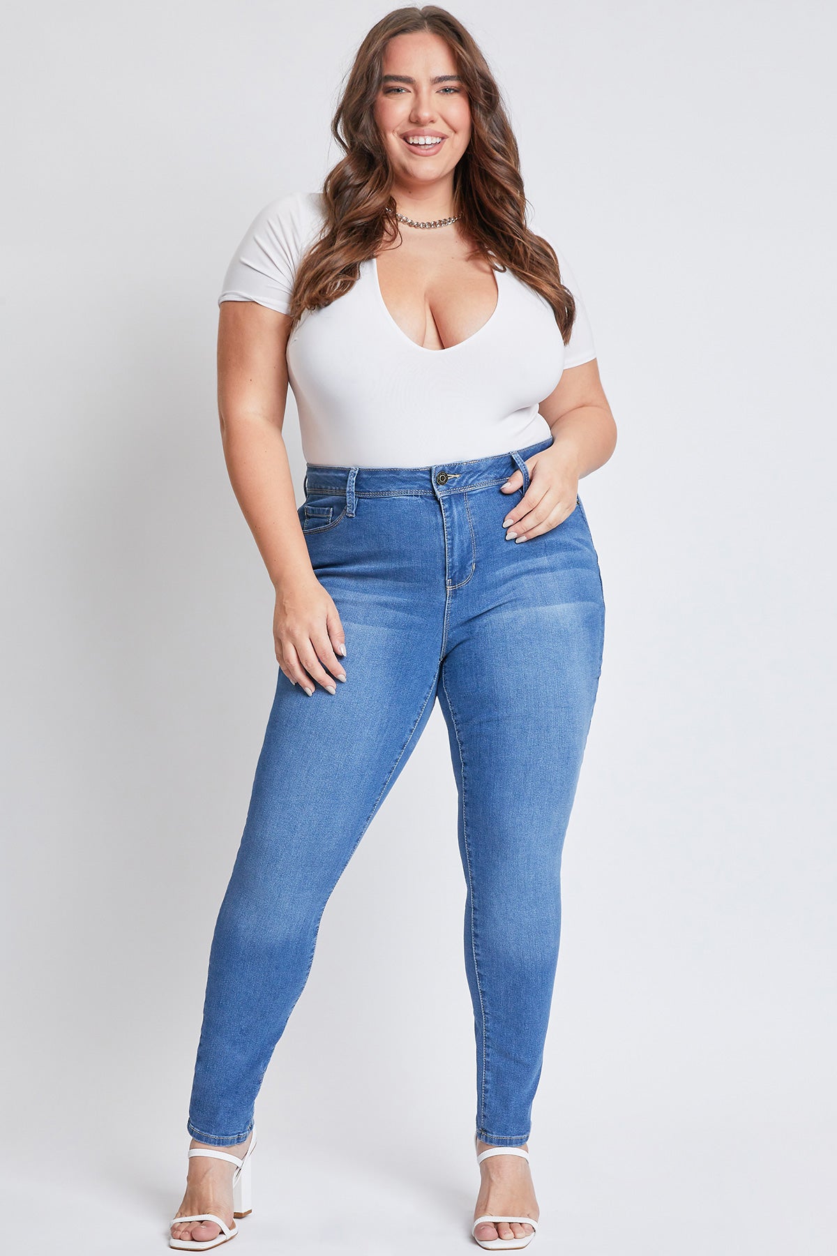 Plus Basic High-Rise Skinny Jean Made With Recycled Fibers , Pack Of 6
