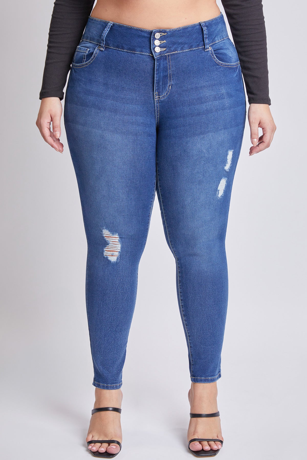 Junior Plus 3 Button High-Rise Skinny Jean , Pack Of 6