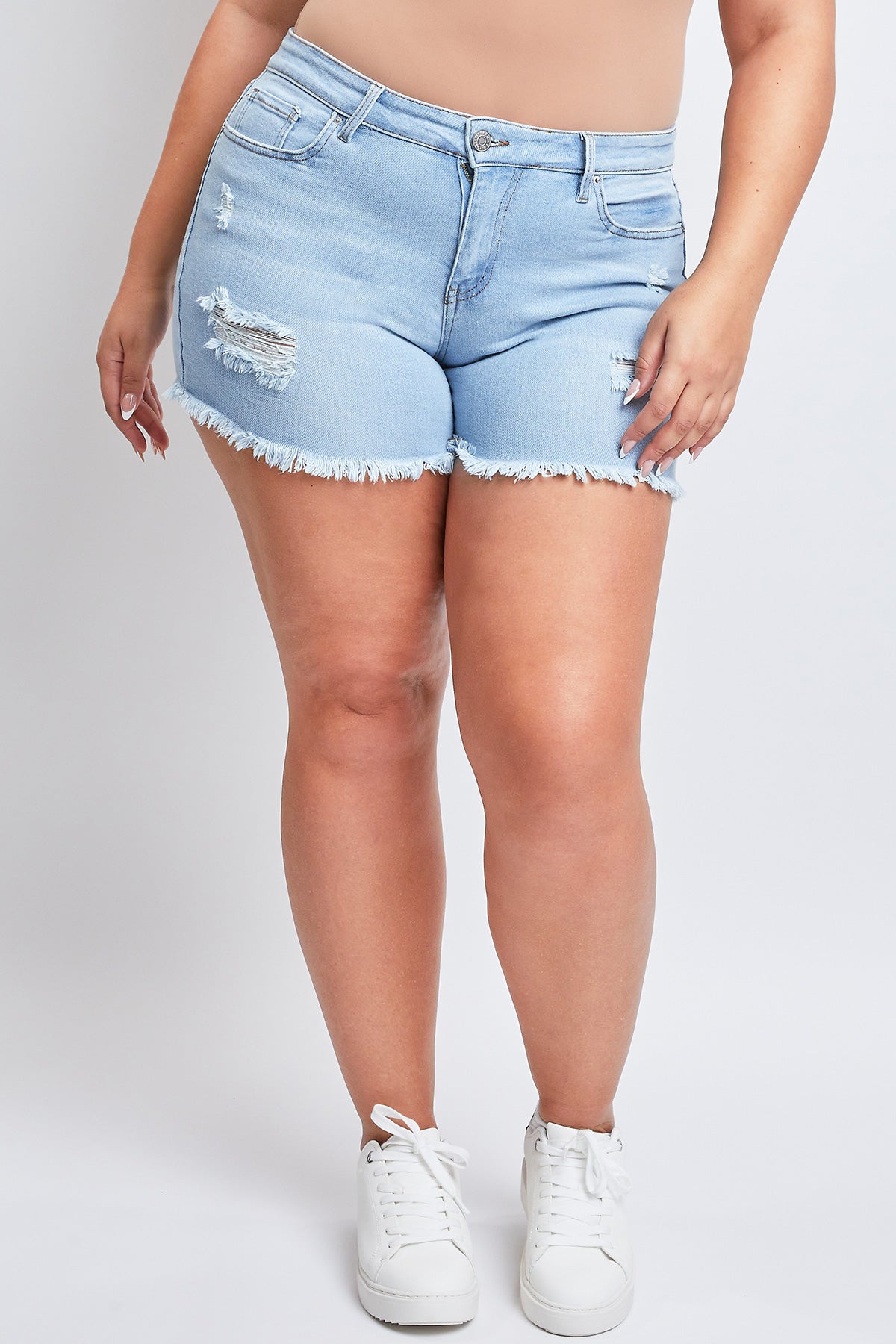 Junior Plus Size Vintage Dream Frayed Hem Shorts, 6 Pack