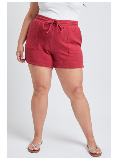 Plus Size Double Gauze Shorts With Banded Hem And Porkchop Pockets Pack Of 6