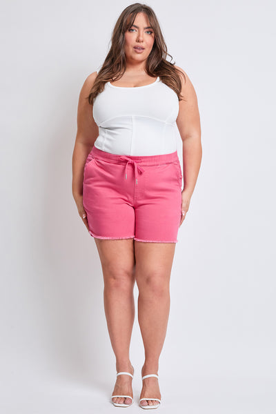 Plus Frayed Hem Pull-on Shorts,  Pack of 6