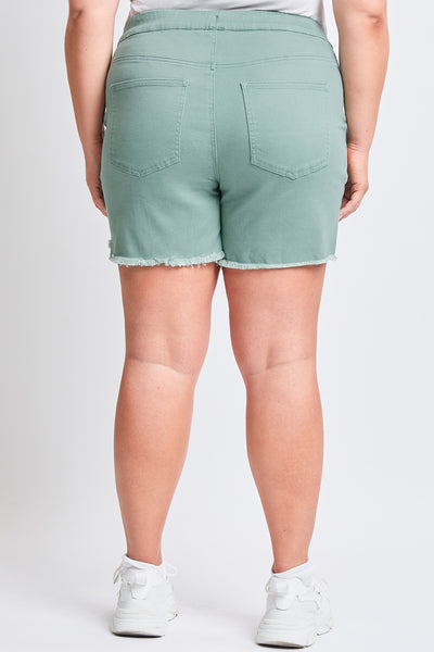 Plus Frayed Hem Pull-on Shorts,  Pack of 6