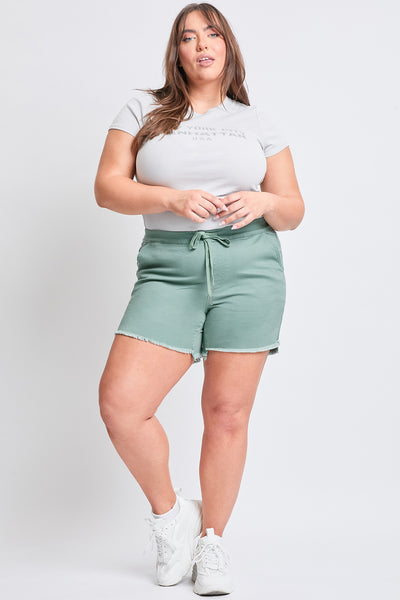 Plus Frayed Hem Pull-on Shorts,  Pack of 6