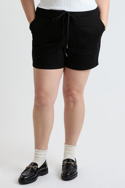 Plus Mid Rise Pull On Jogger Short With Porkchop Pockets, Pack of 6