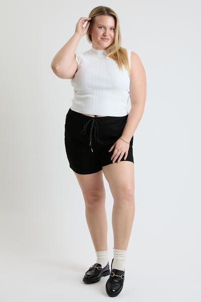 Plus Mid Rise Pull On Jogger Short With Porkchop Pockets, Pack of 6