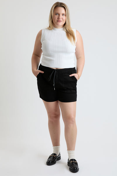 Plus Mid Rise Pull On Jogger Short With Porkchop Pockets, Pack of 6