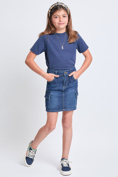 Girls Cargo Pocket Denim Skirt, Pack of 12