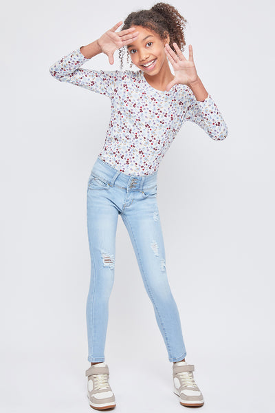 Girls WannaBettaFit 3-Button Skinny Jeans With Recycled Fiber, Pack of 12