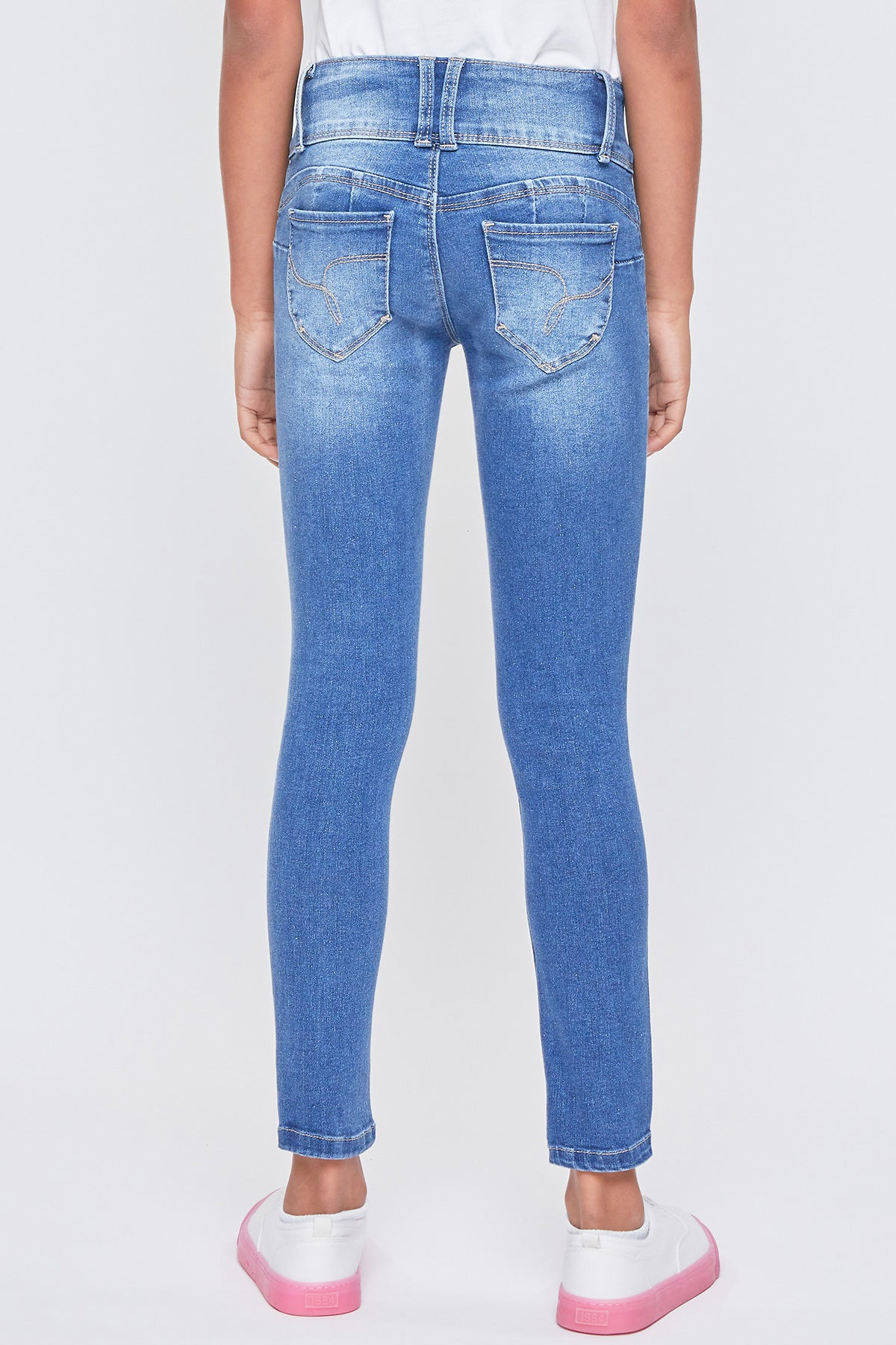 Girls WannaBettaFit 3-Button Skinny Jeans With Recycled Fiber, Pack of 12