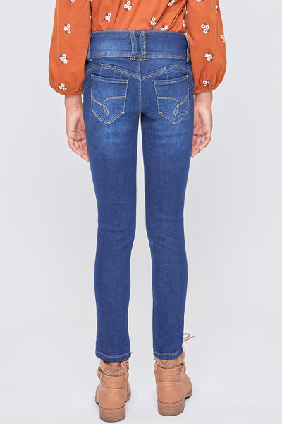 Girls WannaBettaFit 3-Button Skinny Jeans With Recycled Fiber, Pack of 12