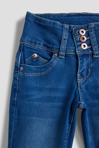 Girls Wannabettafit 3-Button Clean Hem Skinny Jean Made With Recycled Fibers, Pack Of 12