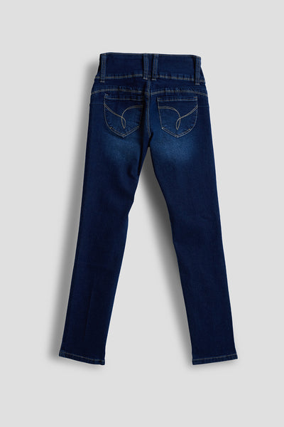 Girls Wannabettafit 3-Button Clean Hem Skinny Jean Made With Recycled Fibers, Pack Of 12