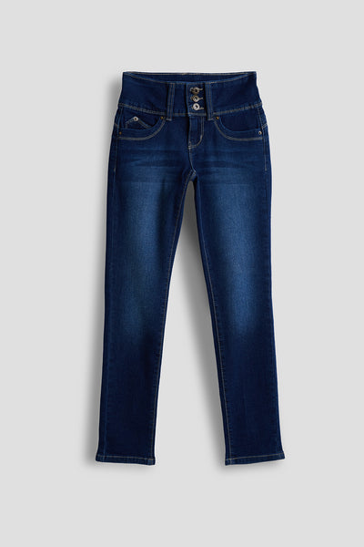 Girls Wannabettafit 3-Button Clean Hem Skinny Jean Made With Recycled Fibers, Pack Of 12