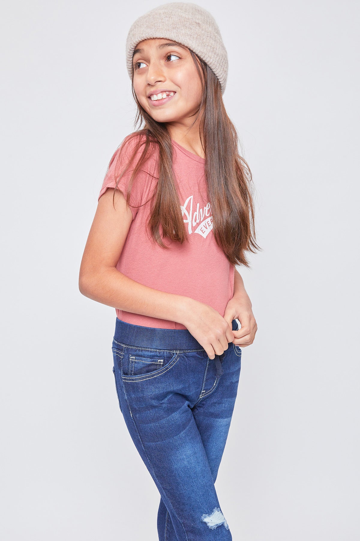Girls Pull-On Skinny Jean With Faux Drawstring, Pack of 12