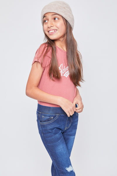 Girls Pull-On Skinny Jean With Faux Drawstring, Pack of 12