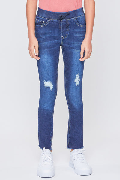 Girls Pull-On Skinny Jean With Faux Drawstring, Pack of 12