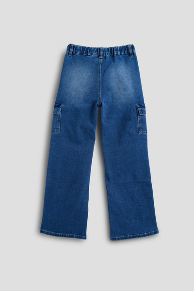 Girls Wide Leg Skater Cargo Jeans, Pack of 12