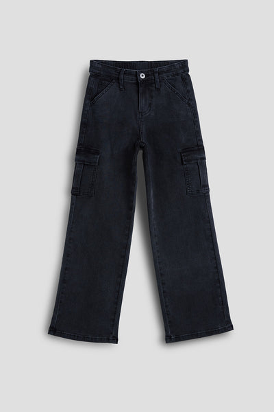 Girls Wide Leg Skater Cargo Jeans, Pack of 12