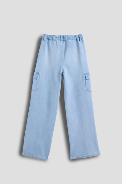 Girls Wide Leg Skater Cargo Jeans, Pack of 12