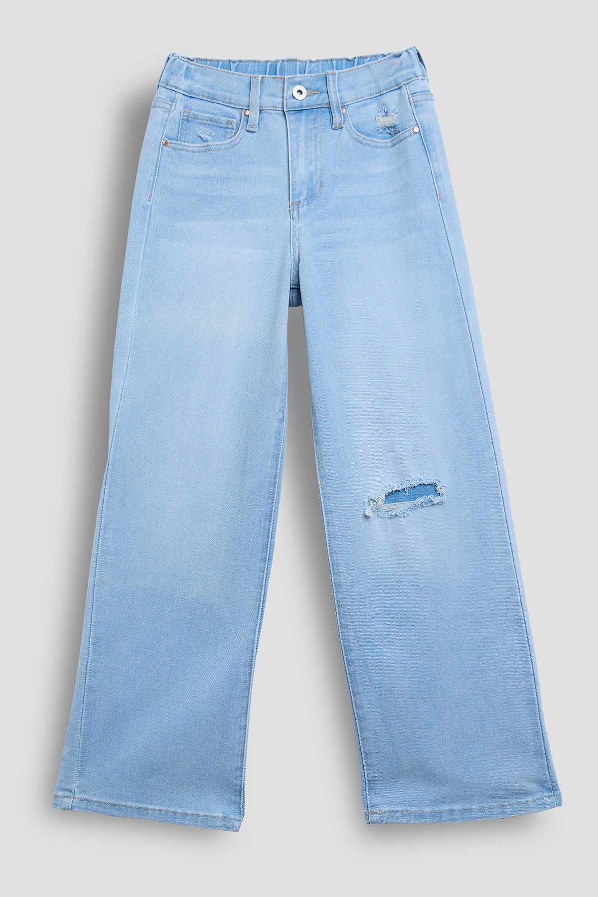 Girls Elastic Back Wide Leg Jeans-Pack of 12