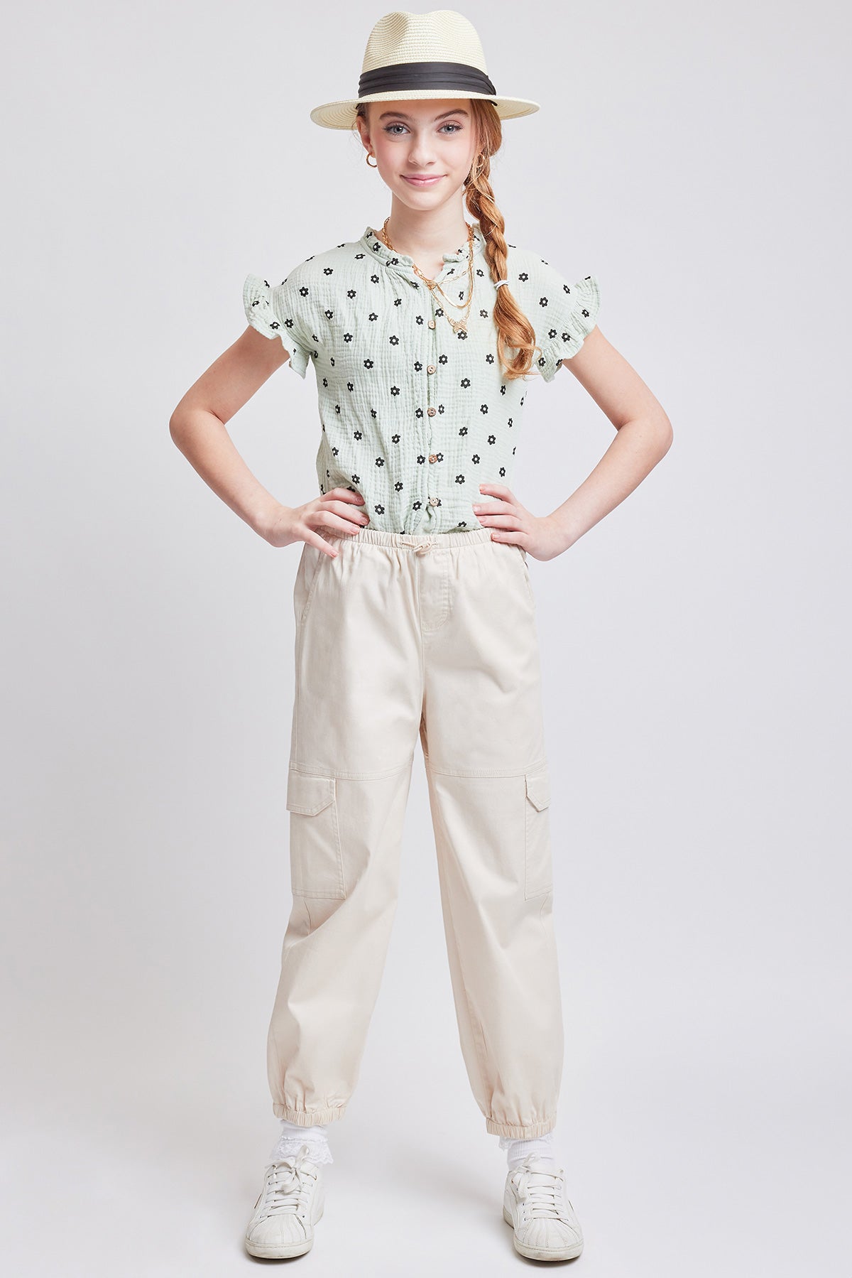 Girls Parachute Cargo pocket Jogger W/Elastic Wst, Pack of 6