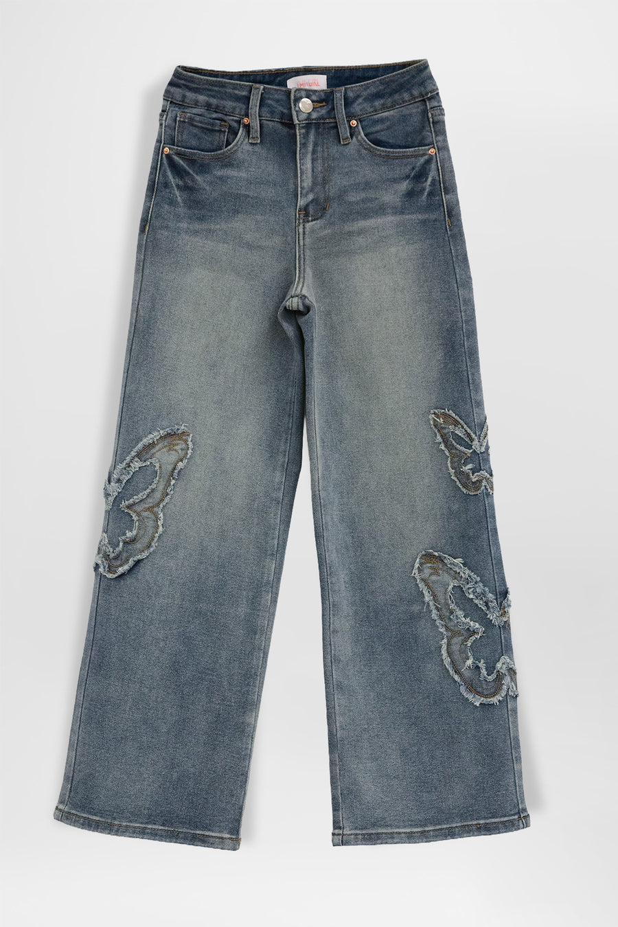 Girls Bella Butterfly Self Patch Clean Hem Jeans, Pack of 12