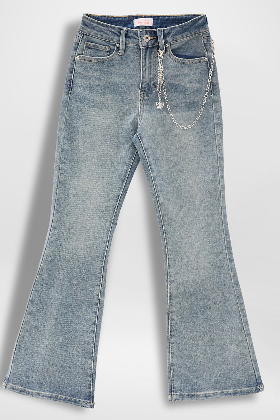 Girls Taylor Butterfly Chain Flare Jeans, Pack of 12