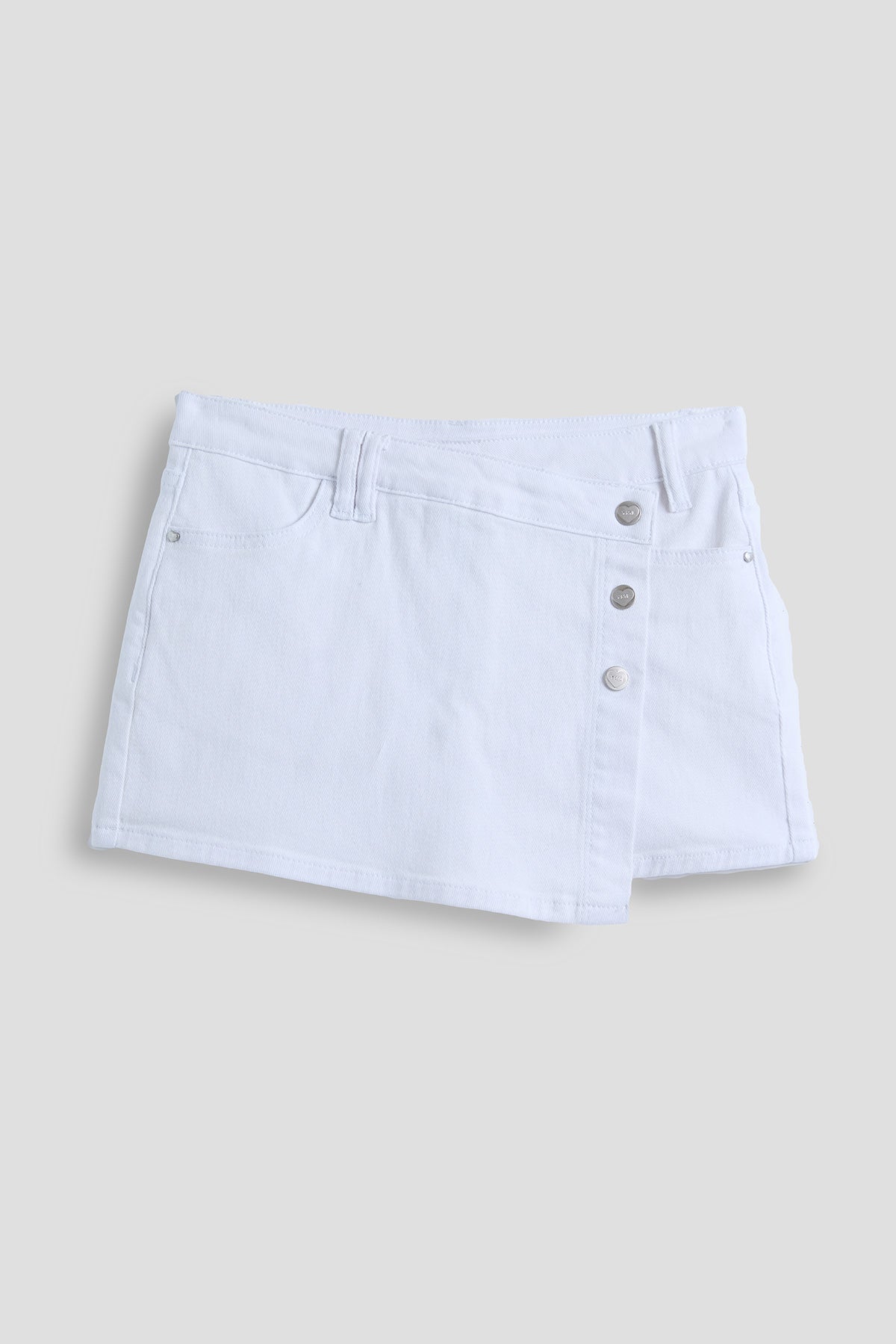 Girls Asymmetrical Denim Skort, Pack of 12