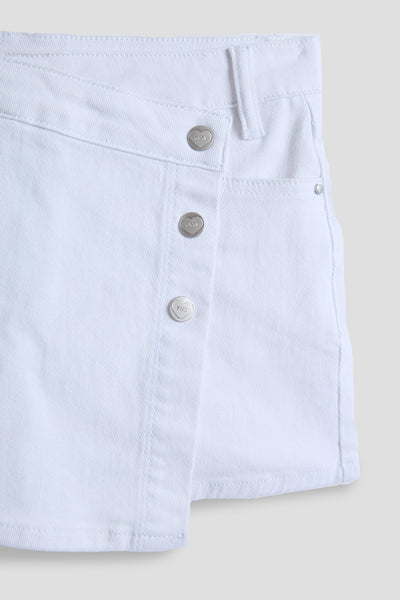 Girls Asymmetrical Denim Skort, Pack of 12