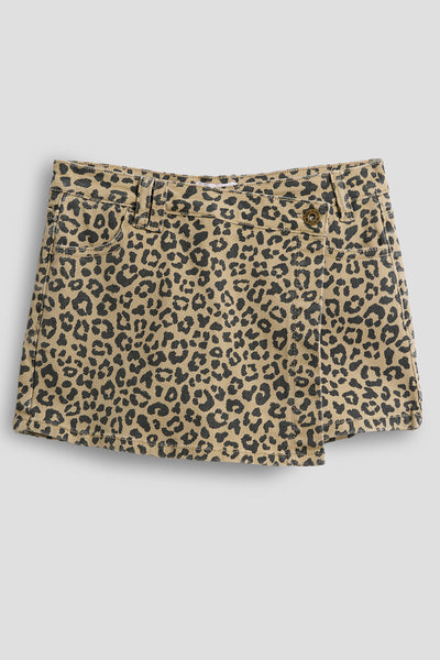 Girls Asymmetrical Animal Denim Skort, Pack of 12
