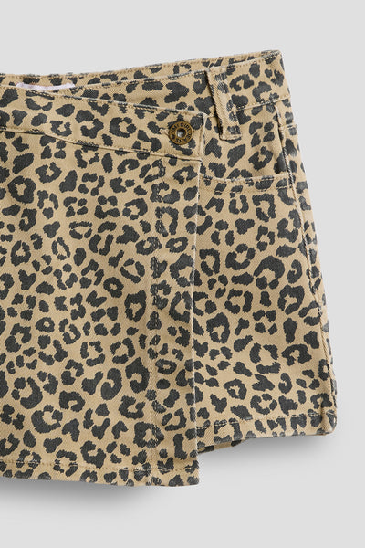 Girls Asymmetrical Animal Denim Skort, Pack of 12