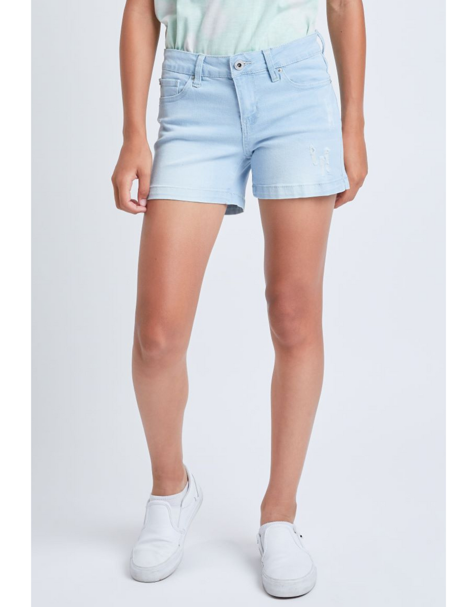 Girls Basic 1-Button Side Slit Hem Shorts, Pack Of 12